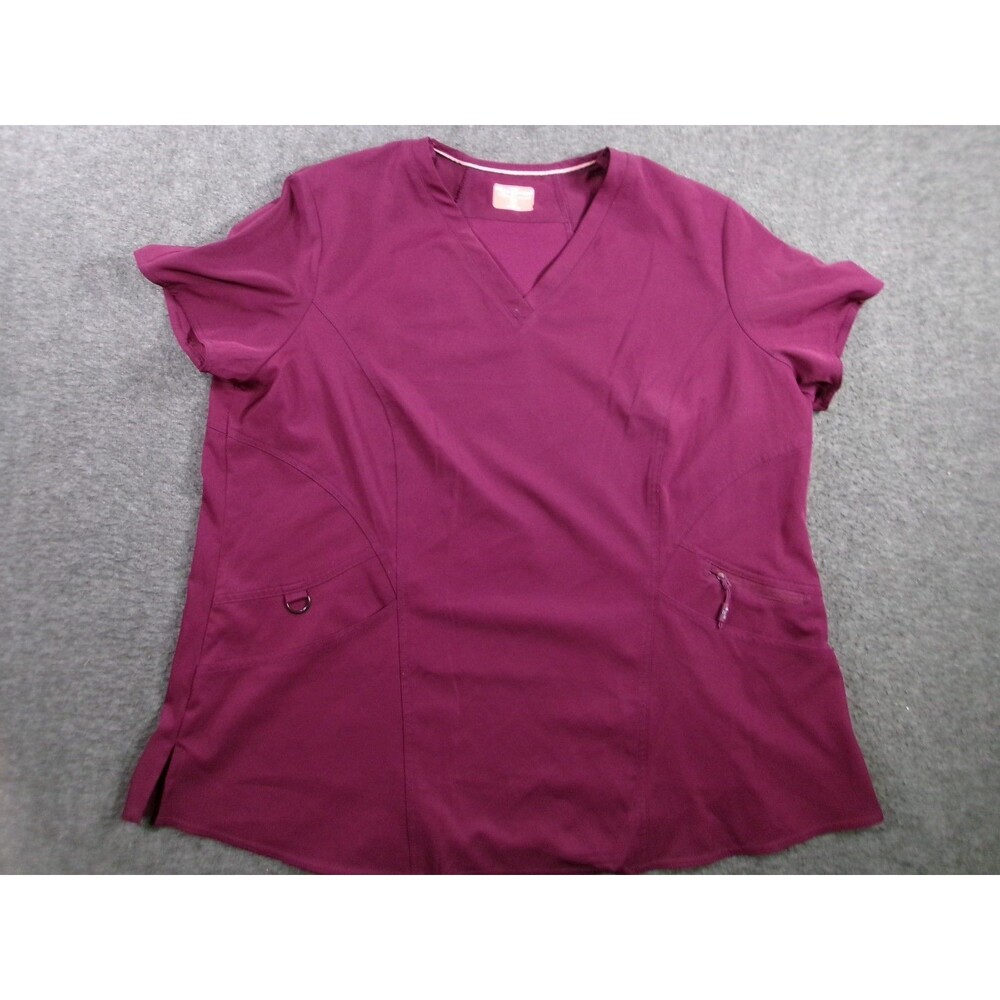 Ava Therese Scrub Top XXL Purple V Neck Durable Solid Nursing Medical Uniform